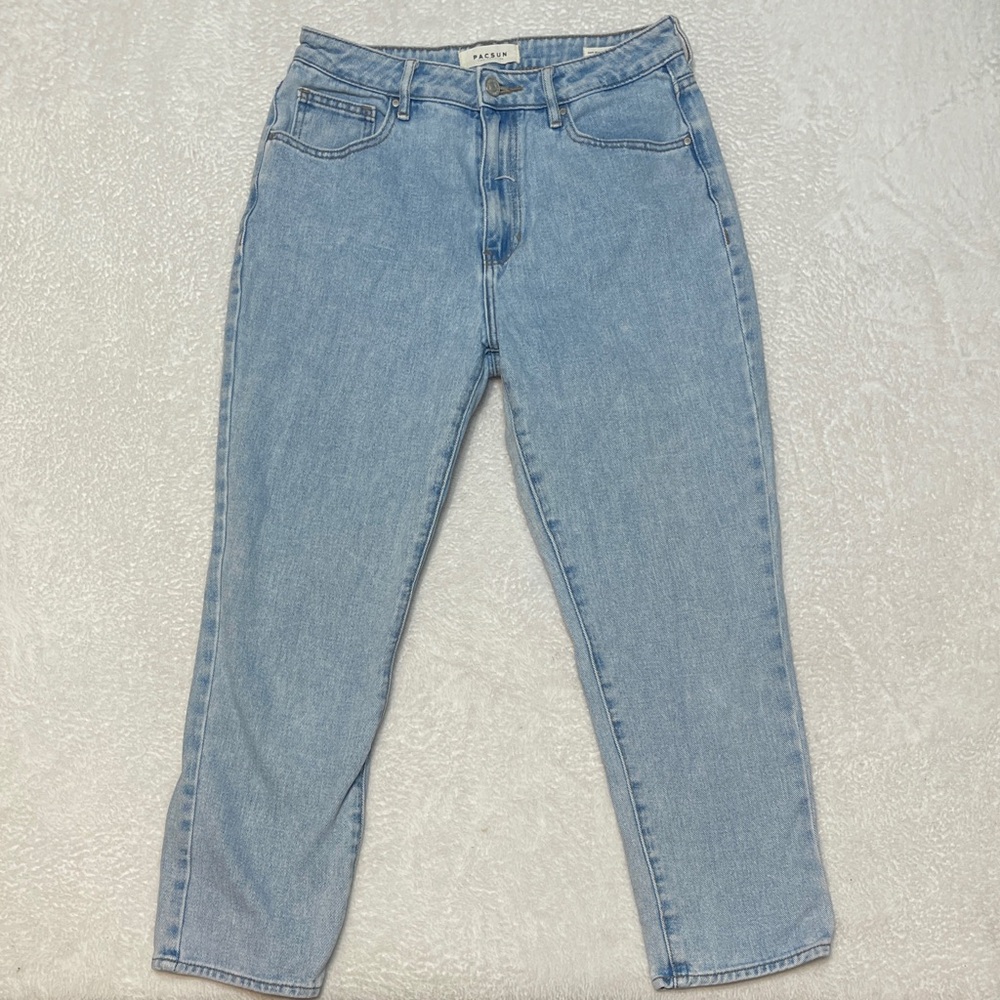 PacSun Light Wash High Waist Straight Leg Denim Mom Jean Women's 29